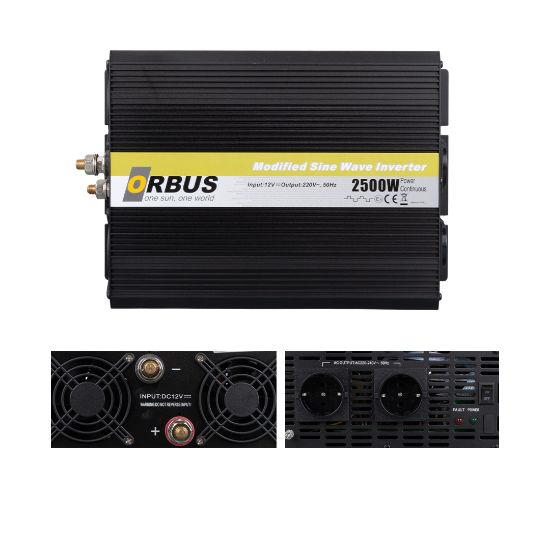 ORBUS MS12-2500 12 VOLT - 2500 WATT MODIFIED SINUS INVERTER resmi