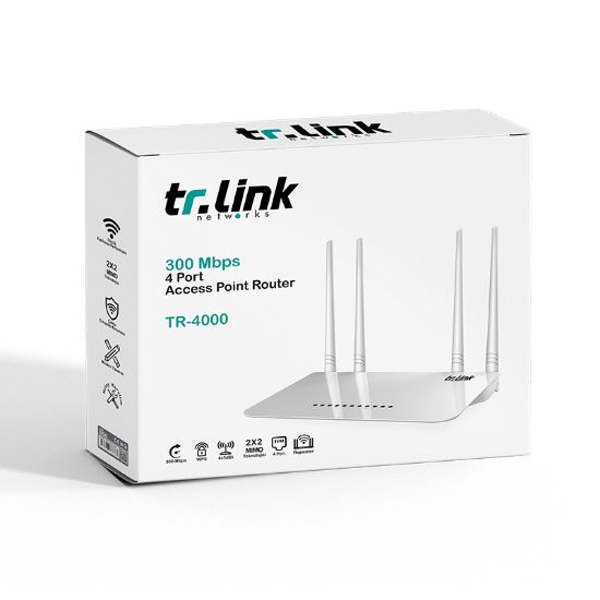 TR-LINK TR-4000 300 MBPS 4 PORT 4 ANTENLİ ACCESS POINT ROUTER resmi