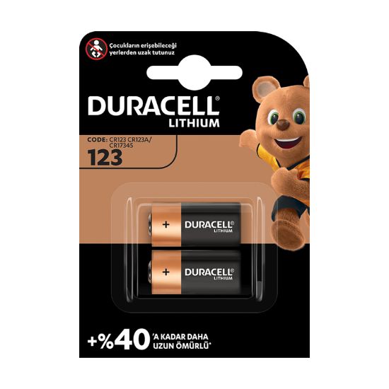 DURACELL CR123A 3 VOLT LİTYUM PİL (2Lİ PAKET FİYATI) resmi