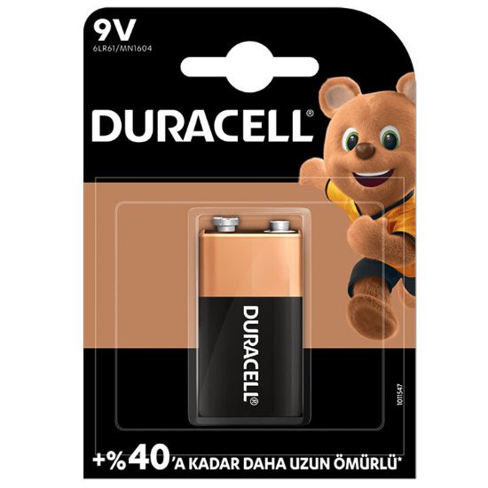 DURACELL 9 VOLT ALKALİN PİL (TEKLİ) resmi