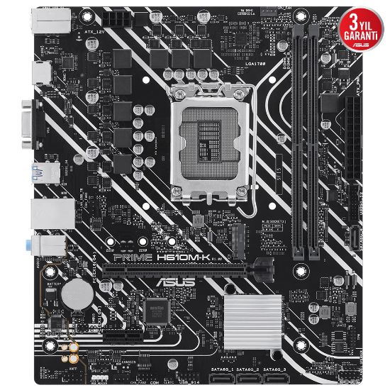 ASUS PRIME H610M-K DDR5 5600Mhz HDMI VGA mATX 1700 resmi