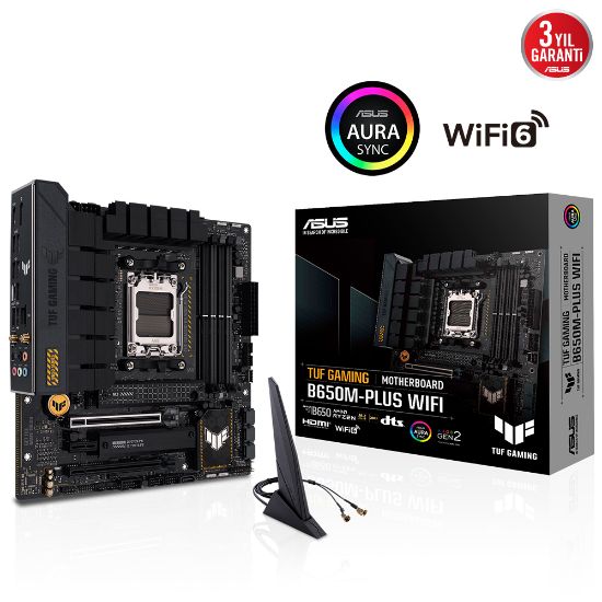 ASUS TUF GAMING B650M-PLUS WIFI DDR5 6400Mhz+(OC) DP HDMI M.2 AM5 resmi