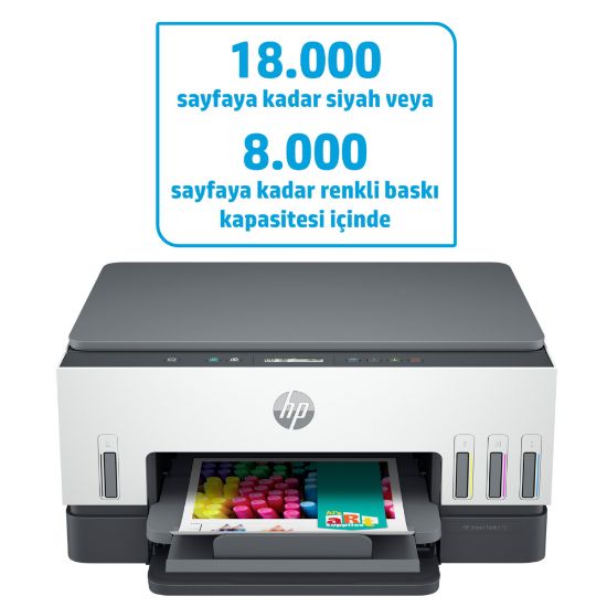 HP 6UU48A SMART TANK 670 RENKLİ YAZ/TAR/FOT Wi-Fi A4 resmi