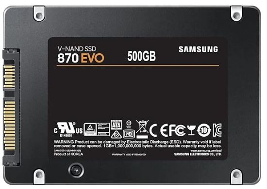 500GB SAMSUNG 870 560/530MB/s EVO MZ-77E500BW SSD resmi