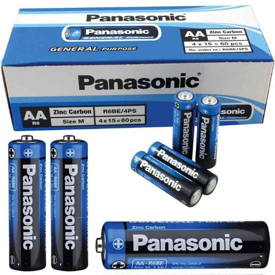 PANASONIC MANGANEZ AA 60LI KALEM PİL 60LI (PAKET FİYATI)(R6BE/4PS) resmi