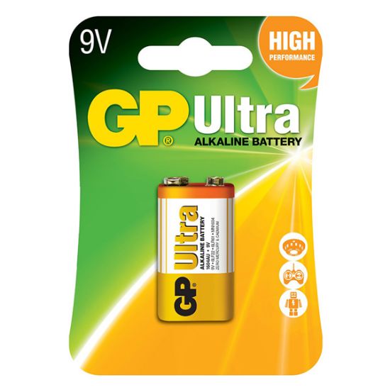 GP 1604AU-5TR1 ULTRA ALKALIN 9 VOLT TEKLİ PİL (6LF22/6LR61/6LP3146/MN1604) resmi