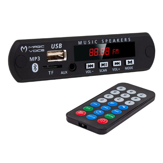 MAGICVOICE M515 OTO TEYP USB/SD/MIC/BLUETOOTH KUMANDALI MİKROFONLU OTO TEYP ÇEVİRİCİ DİJİTAL PLAYER BOARD (12V-500MA) resmi