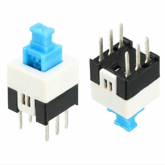 6 BACAKLI KİLİTLİ TACTILE PUSH BUTTON ON/OFF ANAHTARLI SWITCH 7X7 MM (IC-196) resmi