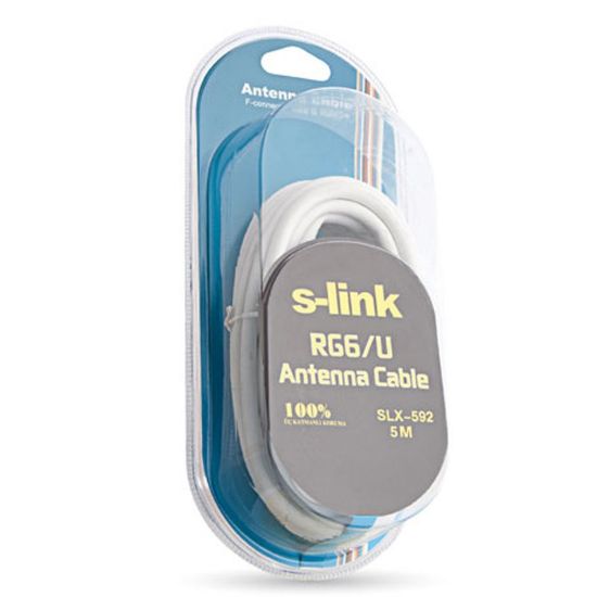S-LINK SLX-592 RG6/U F KONNEKTÖRLÜ BLİSTERLİ HAZIR ANTEN KABLOSU (5 METRE) resmi