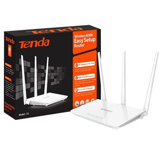 TENDA F3 4 PORT 300 MBPS 3 ANTENLİ ACCESS POINT ROUTER resmi