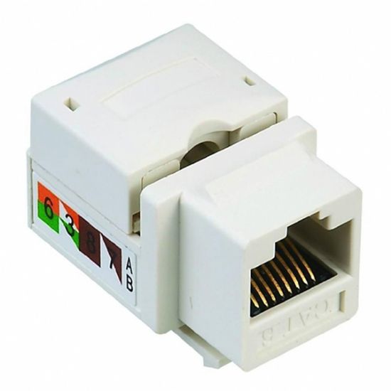 POWERMASTER RJ 45 ŞASE 8P8C UTP CAT6  90 DERECE KEYSTONE JACK resmi