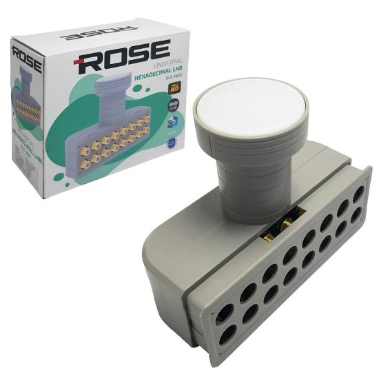 ROSE RLE-1600 UNİVERSAL HEXADEMİCAL 16 ÇIKIŞLI 0.1 DB FULL HD 4K LNB resmi