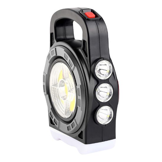 POWERMASTER HB-6678C COB LEDLİ 20 WATT 3 KADEMELİ ŞARJ EDİLEBİLİR USB ÇIKIŞLI SOLAR LAMBA resmi