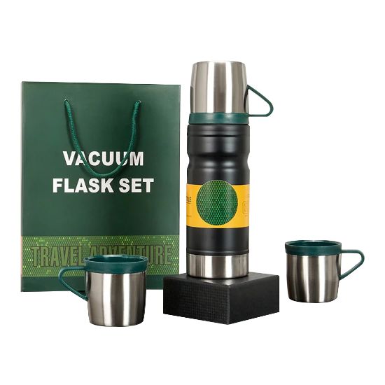 SUNUP SN-22234 PASLANMAZ ÇELİK 680 ML VAKUMLU TERMOS SETİ resmi