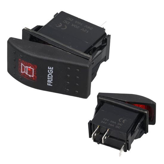 BUZDOLABI IŞIKLI 3P ON-OFF 12-24V MARIN SWITCH (IC-134M-S14) resmi