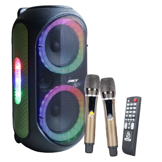 SHILE SL-2012 EL MİKROFONLU KUMANDALI USB+SD+BT SEYYAR TAŞINABİLİR HOPARLÖR resmi
