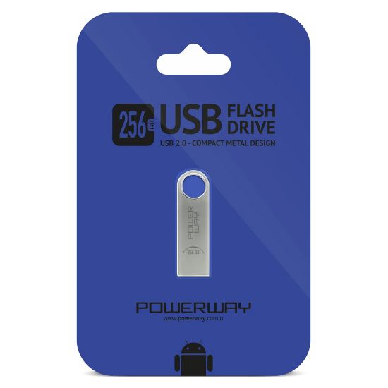 POWERWAY 256 GB METAL USB 2.0 FLASH BELLEK resmi