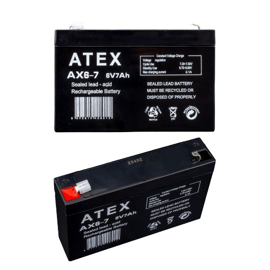 ATEX 6 VOLT - 7 AMPER AKÜ (150 X 50 X 94 MM) resmi