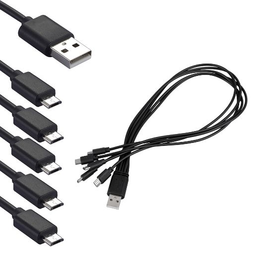 HELLO HL-25826 ÇOKLU MİCRO-USB ŞARJ KABLOSU 30 CM 5 IN 1 (1 GÜÇ GİRİŞİ - 5 GÜÇ ÇIKIŞI) resmi