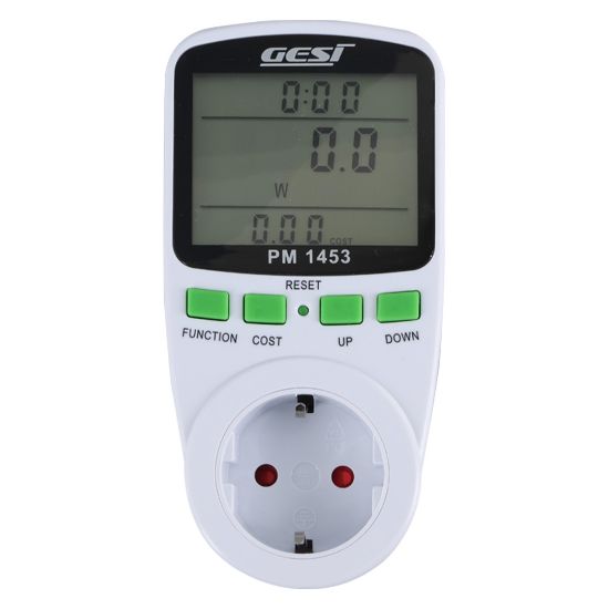 GESİ PM-1453 DİJİTAL WATTMETRE ENERJİ SARFİYAT ÖLÇER TÜKETİM ÖLÇER 220 VOLT 16 AMPER 3680 WATT PRİZ resmi