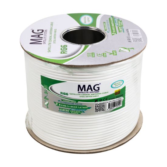 MAG RG59 FA MİNİ DUAL BİTİŞİK 48 TEL ANTEN KABLOSU (100 METRE) resmi