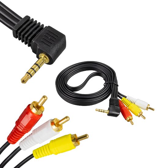 ELEKTROMER 3.5 MM STEREO ERKEK / 3 RCA 1.2 METRE UZUN JACK UYDU ALICISI AV KABLO resmi