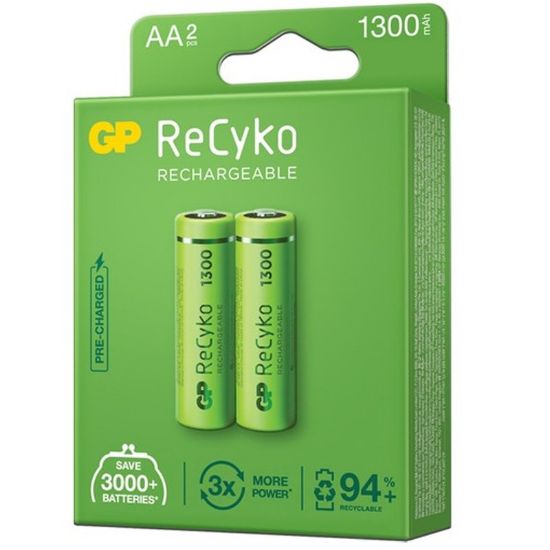 GP RECYKO 1300 MAH R6 AA ŞARJLI 2Lİ KALEM PİL GP130AAHCE-2EB2 (GPRHC132E000) resmi