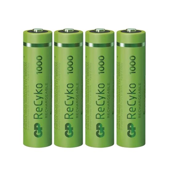 GP RECYKO 950 MAH AAA İNCE 4LÜ ŞARJLI KALEM PİL GP100AAAHCE-2EB4 (GPRHC103E001) resmi