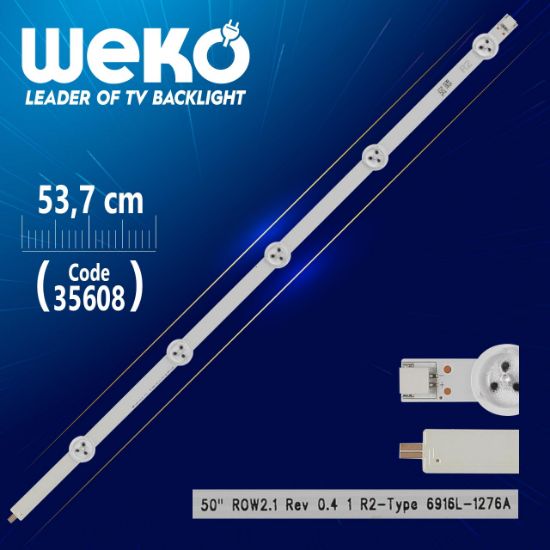 50 ROW2.1 REV 0.4 1 R2-TYPE 6916L-1276A - 53.7 CM 5 LEDLİ - (WK-508) resmi