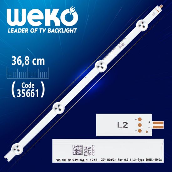 37 ROW2.1 REV 0.9 1 L2-TYPE 6916L-1140A - 36.8 CM 4 LEDLİ - (WK-1140) resmi