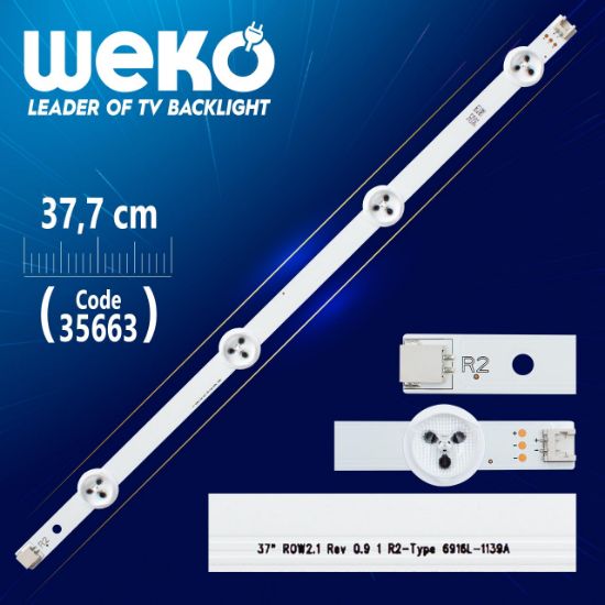 37 ROW2.1 REV 0.9 1 R2-TYPE 6916L-1139A - 37.7 CM 4 LEDLİ - (WK-1142) resmi