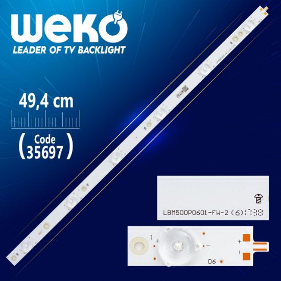 LB50085 V0_00  LBM500P0601-FW-2 - 49.2 CM 6 LEDLİ - (WK-1173) resmi