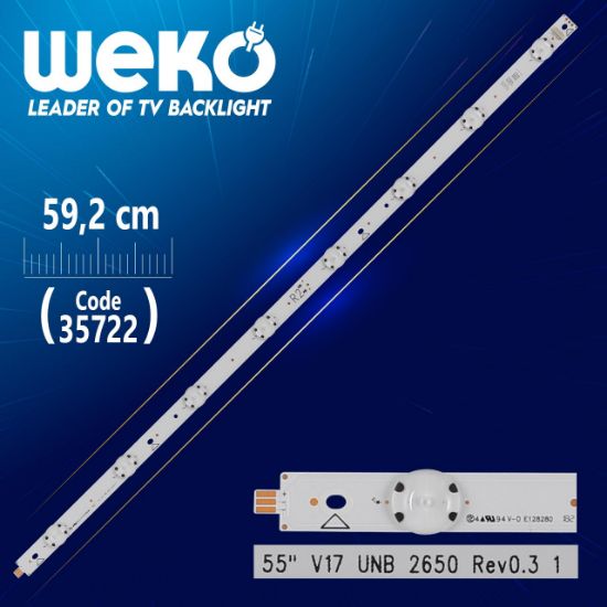 55 V17 UNB 2650 REV0.3 1 - R2 TYPE - 59.2 CM 8 LEDLİ - (WK-1193) resmi