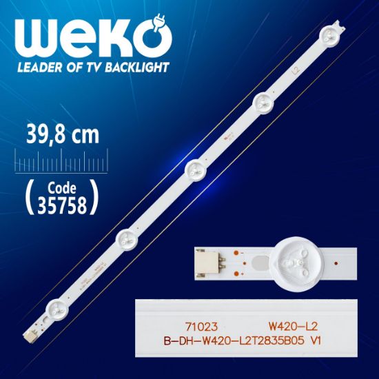 42 ROW2.1 REV 0.6 1 L2-TYPE 6916L-1216A - 39.8 CM 5 LEDLİ - (WK-1226) resmi