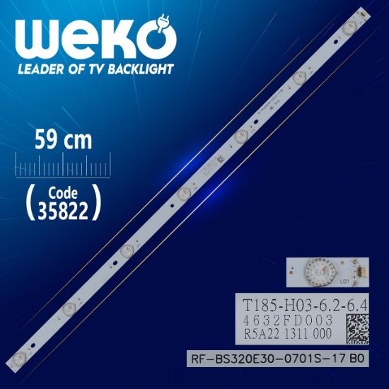 RF-BS320E30-0701S-17B0 - T185-H03-6.2-6.4 - 59 CM 7 LEDLİ - (WK-1285)   6 VOLT resmi