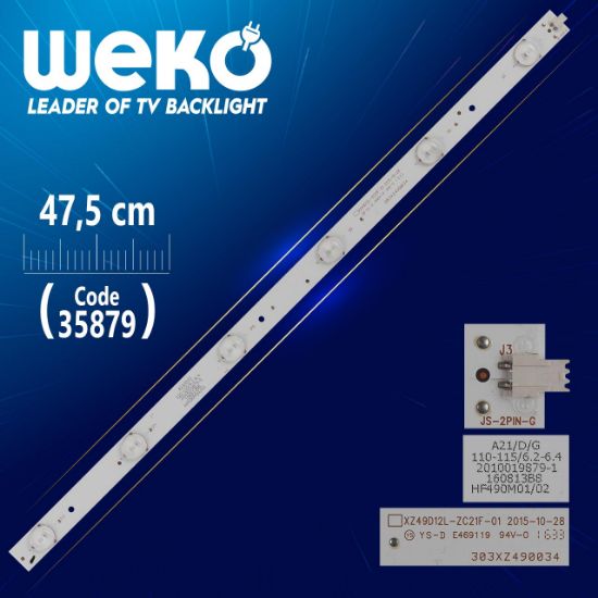 XZ49D12L-ZC21F-01 - 303XZ490034 - 6 LEDLİ 47.5 CM - (WK-1341) resmi