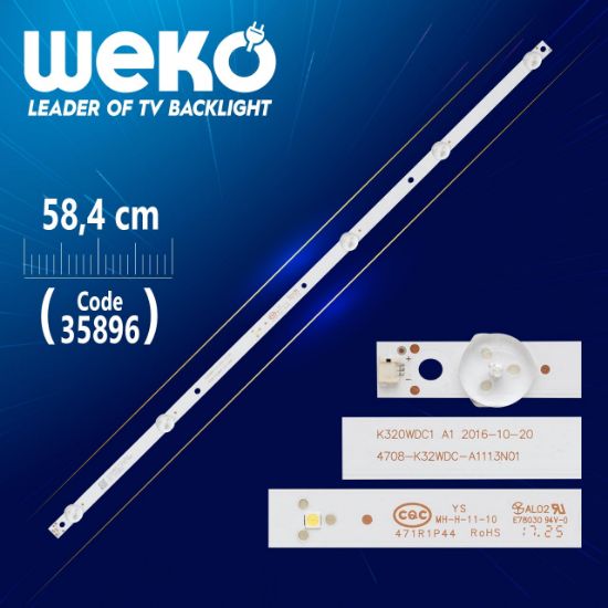 K320WDC1 A1 4708-K32WDC-A1113N01 - 6 LEDLİ  58.4 CM (WK-1358) 6V resmi