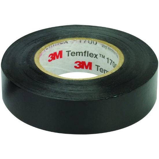 3M TEMFLEX 1300E PVC İZOLE SİYAH BANT (10LUK PAKET)(0.13MMX19MMX0.13MM) resmi