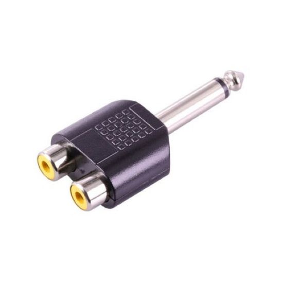 6.3 MM MONO ERKEK/2 RCA DİŞİ ÇEVİRİCİ JACK resmi