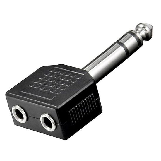 6.3 MM STEREO ERKEK/3.5 MM STEREOX2 DİŞİ ÇEVİRİCİ JACK resmi