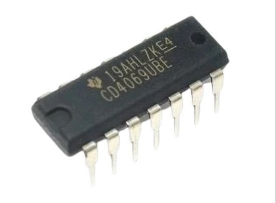 CD 4069  DIP-14 ENTEGRE DEVRE resmi