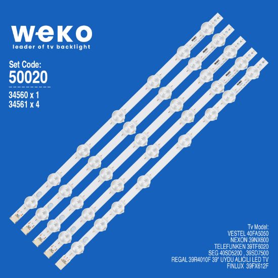 WKSET-5020 34560X1 34561X4 39DLED 5 ADET LED BAR resmi