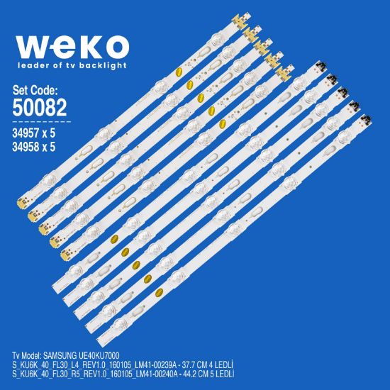 WKSET-5082 34957X5 34958X5 S_KU6K_40_FL30 10 ADET LED BAR resmi