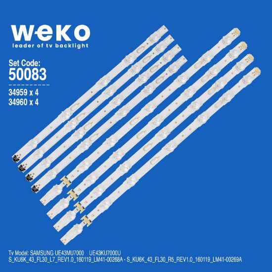 WKSET-5083 34959X4 34960X4 S_KU6K_43_FL30 8 ADET LED BAR resmi