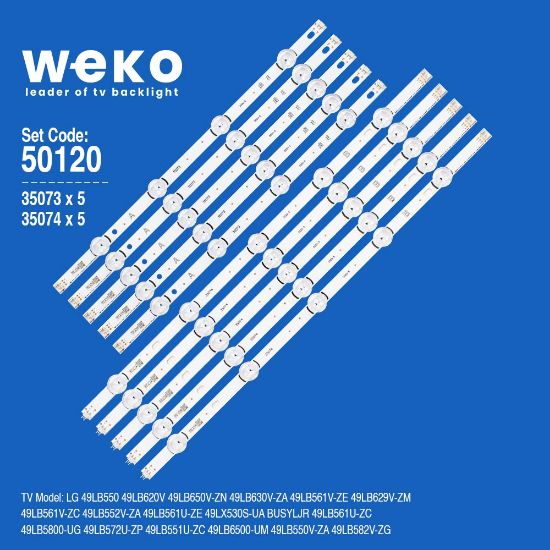 WKSET-5120 35073X5 35074X5 LG INNOTEK DRT 3.0 49 10 ADET LED BAR resmi