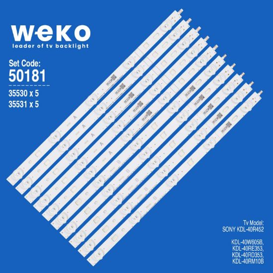 WKSET-5181 35530X5 35531X5 LG INNOTEK 40INCH NDSOEM 10 ADET LED BAR (38CM) resmi