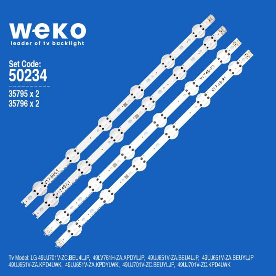 WKSET-5234 35795X2 35796X2 49 V17 ART3 4 ADET LED BAR resmi
