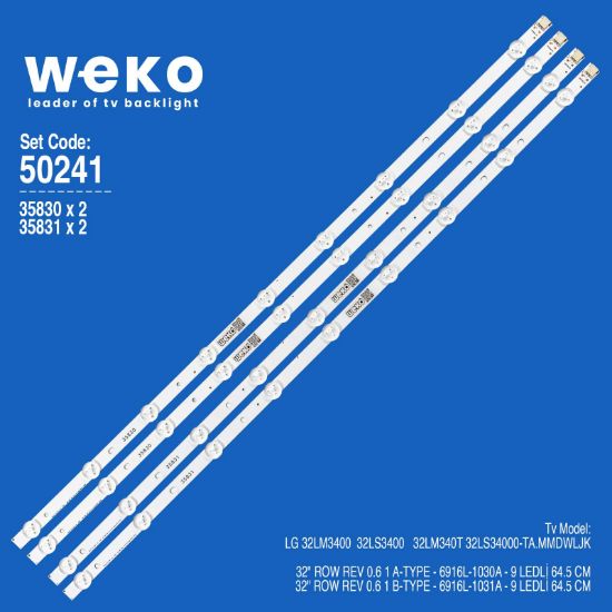 WKSET-5241 35830X2 35831X2 32 ROW REV 0.6 4 ADET LED BAR resmi
