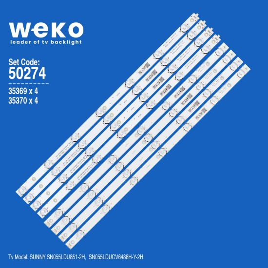 WKSET-5274 35369X4 35370X4 MS-L1312-R/MS-L1312-L 8 ADET LED BAR resmi