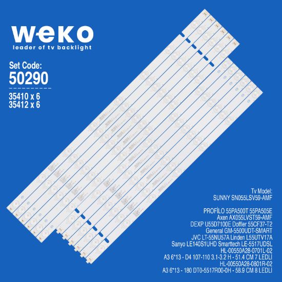 WKSET-5290 35410X6 35412X6 HL-00550A28 12 ADET LED BAR resmi